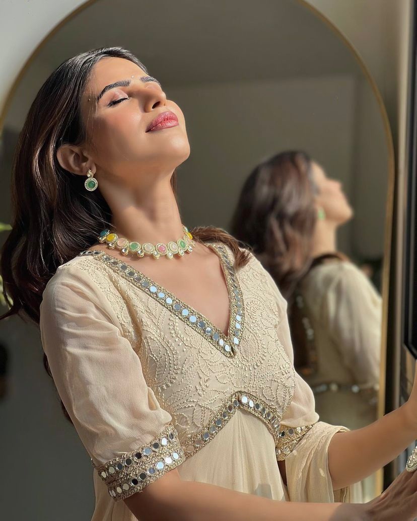 Noorika Mirror Chikankari Anarkali Gown Set