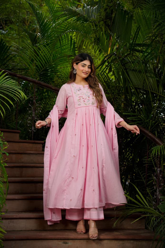 Gulrooh Embroidered Chanderi Silk Suit Set