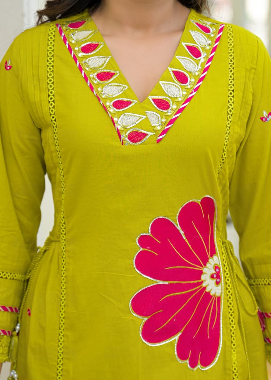 Suryalekha Embroidered Cotton Suit Set