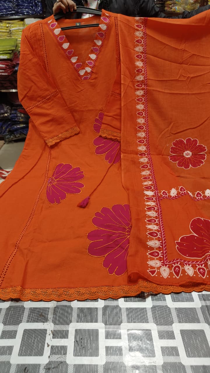 Suryalekha Embroidered Cotton Suit Set