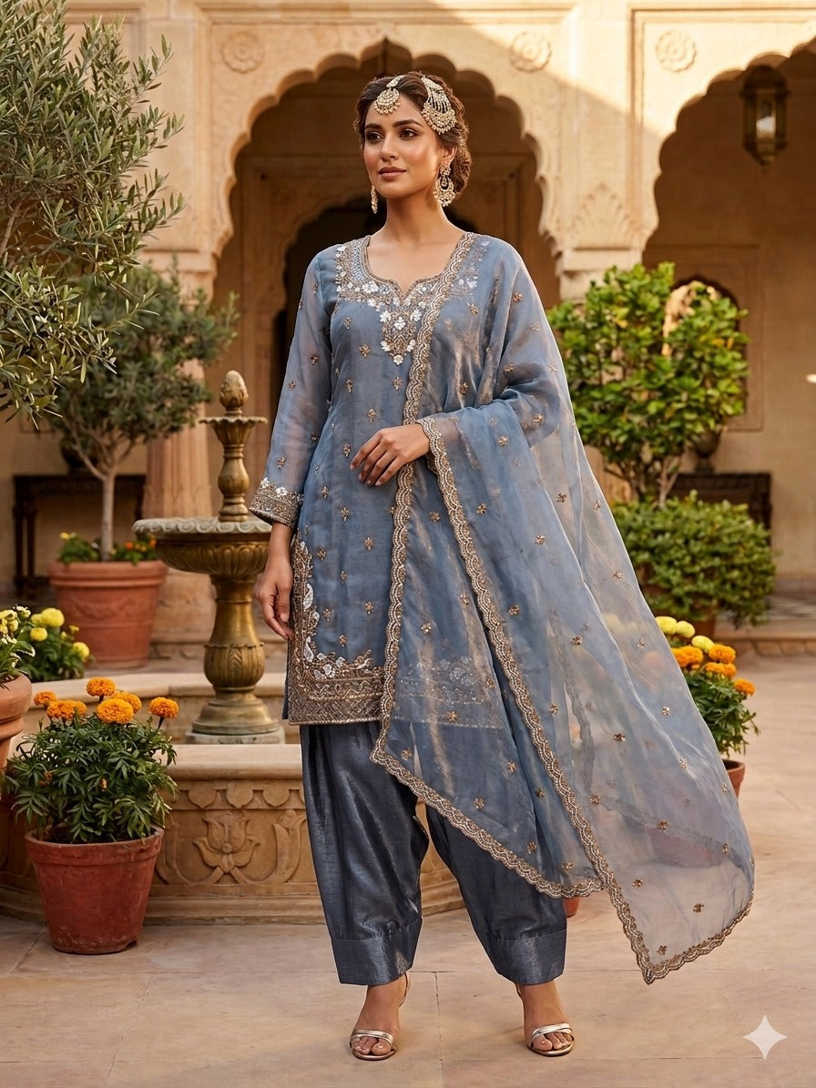 Mayurika Noor Embroidered Farshi Palazzo Set