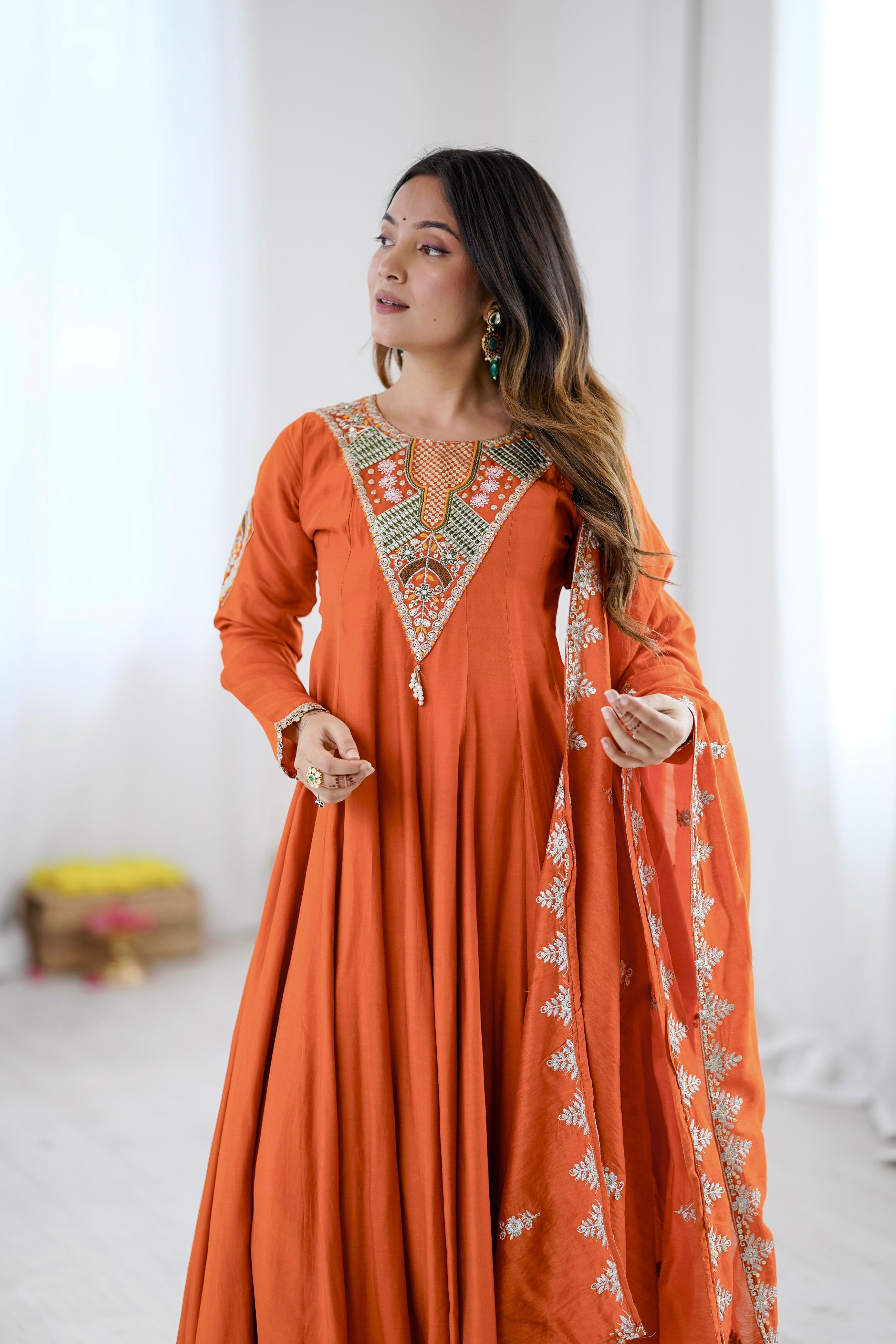 Gulnaar Sequence Embroidered Anarkali Set