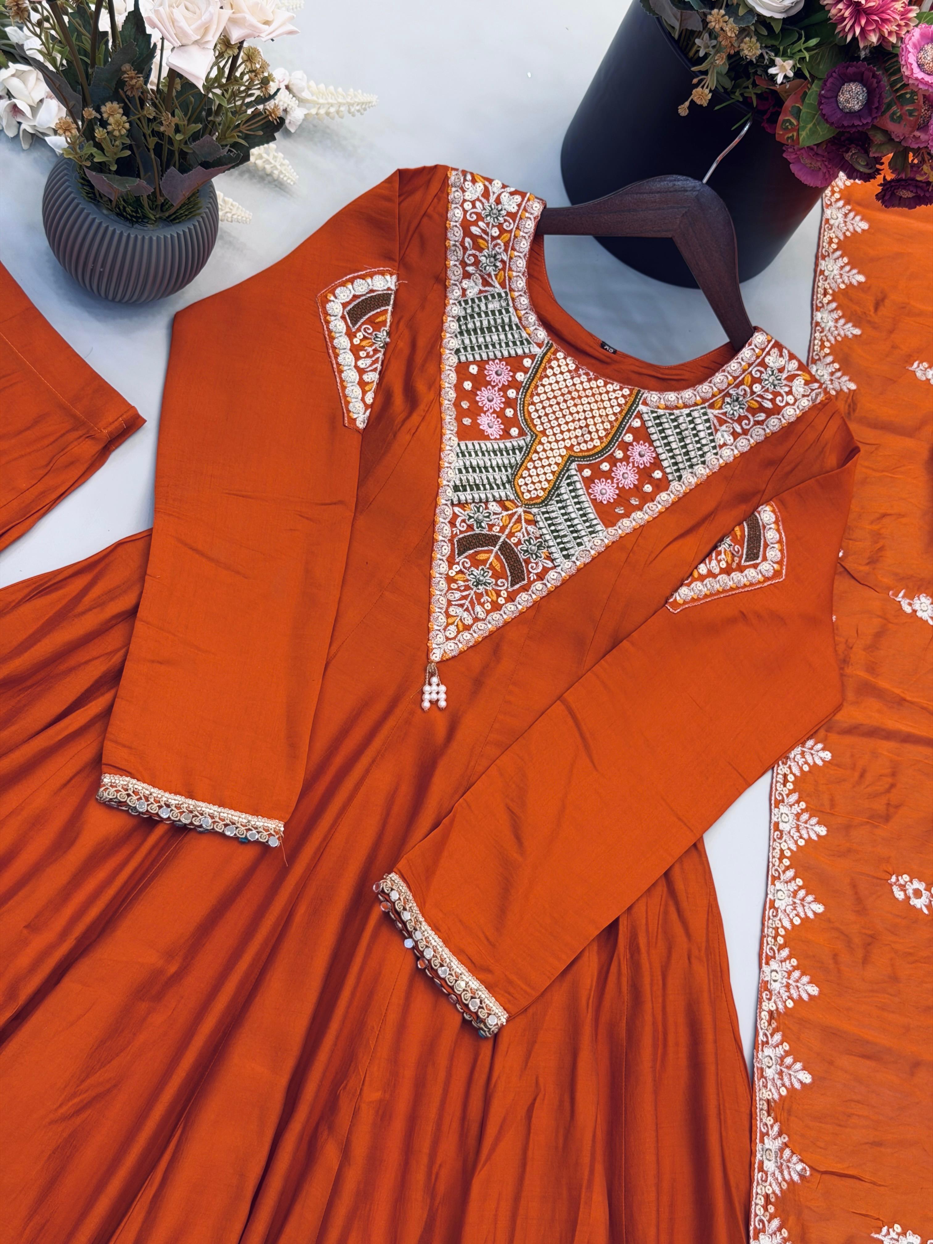 Gulnaar Sequence Embroidered Anarkali Set