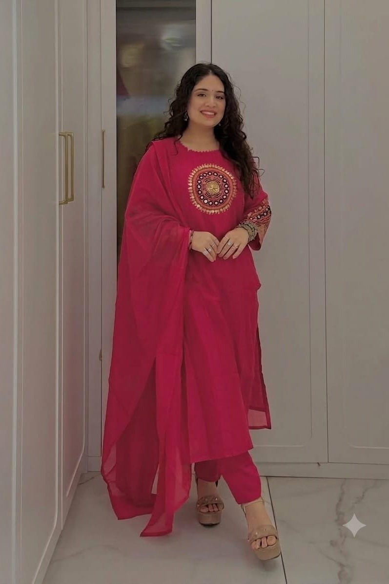 Gulbahar Cotton Embroidered Yoke Suit Set