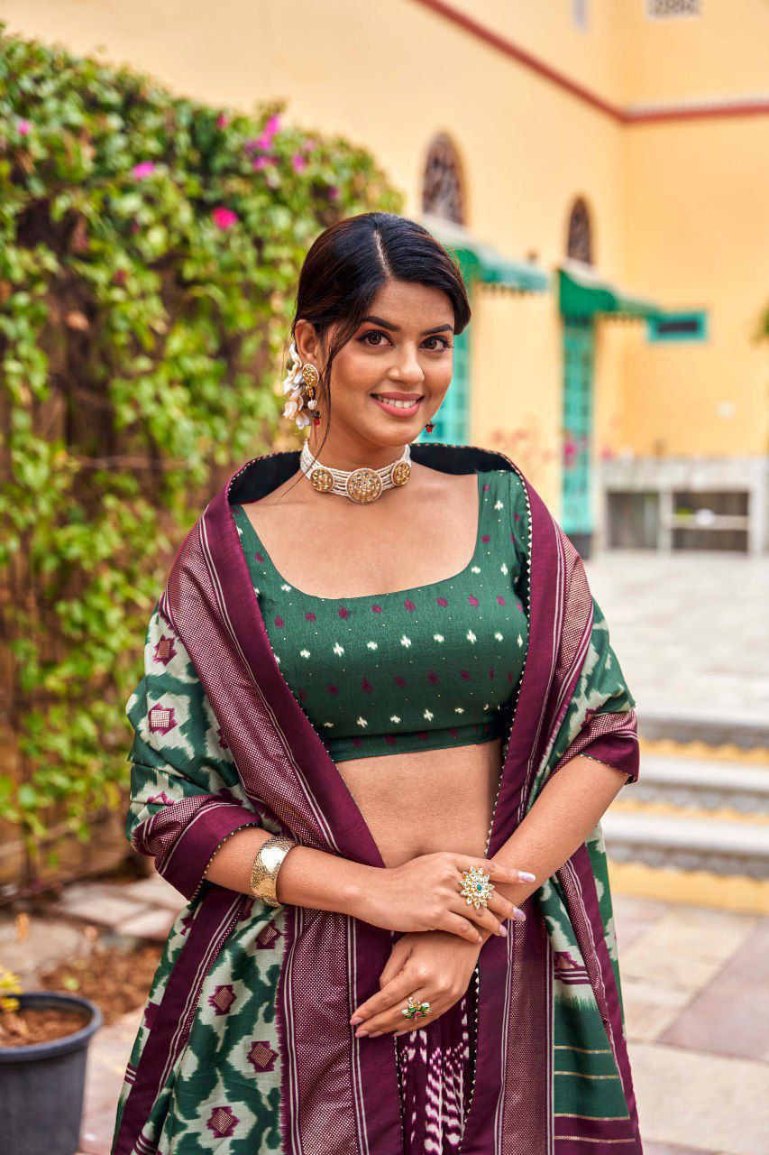 Patola Print Rose Gold Chaniya Choli Set