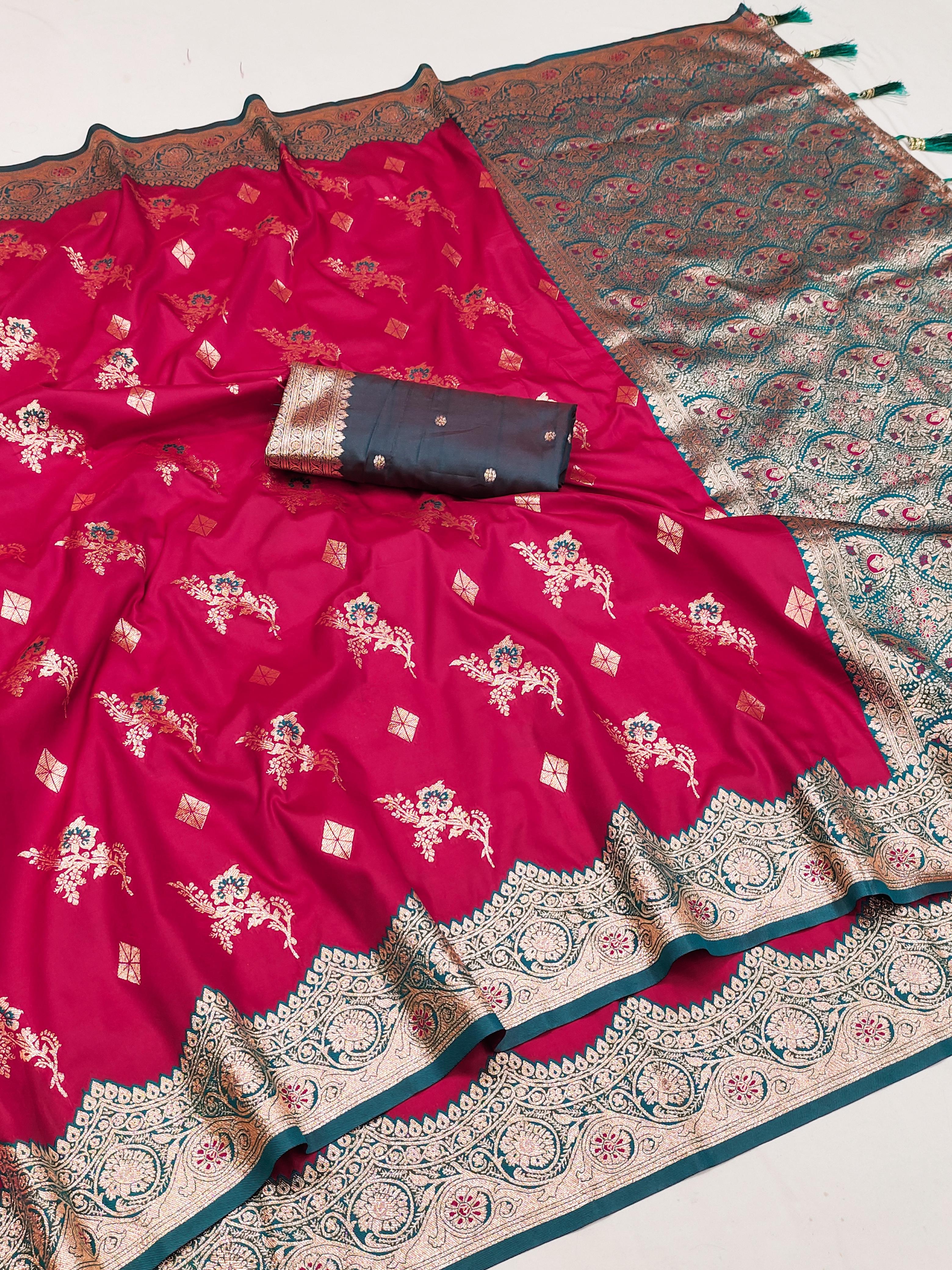 Soft Banarasi Silk Meenakari Weaving Saree