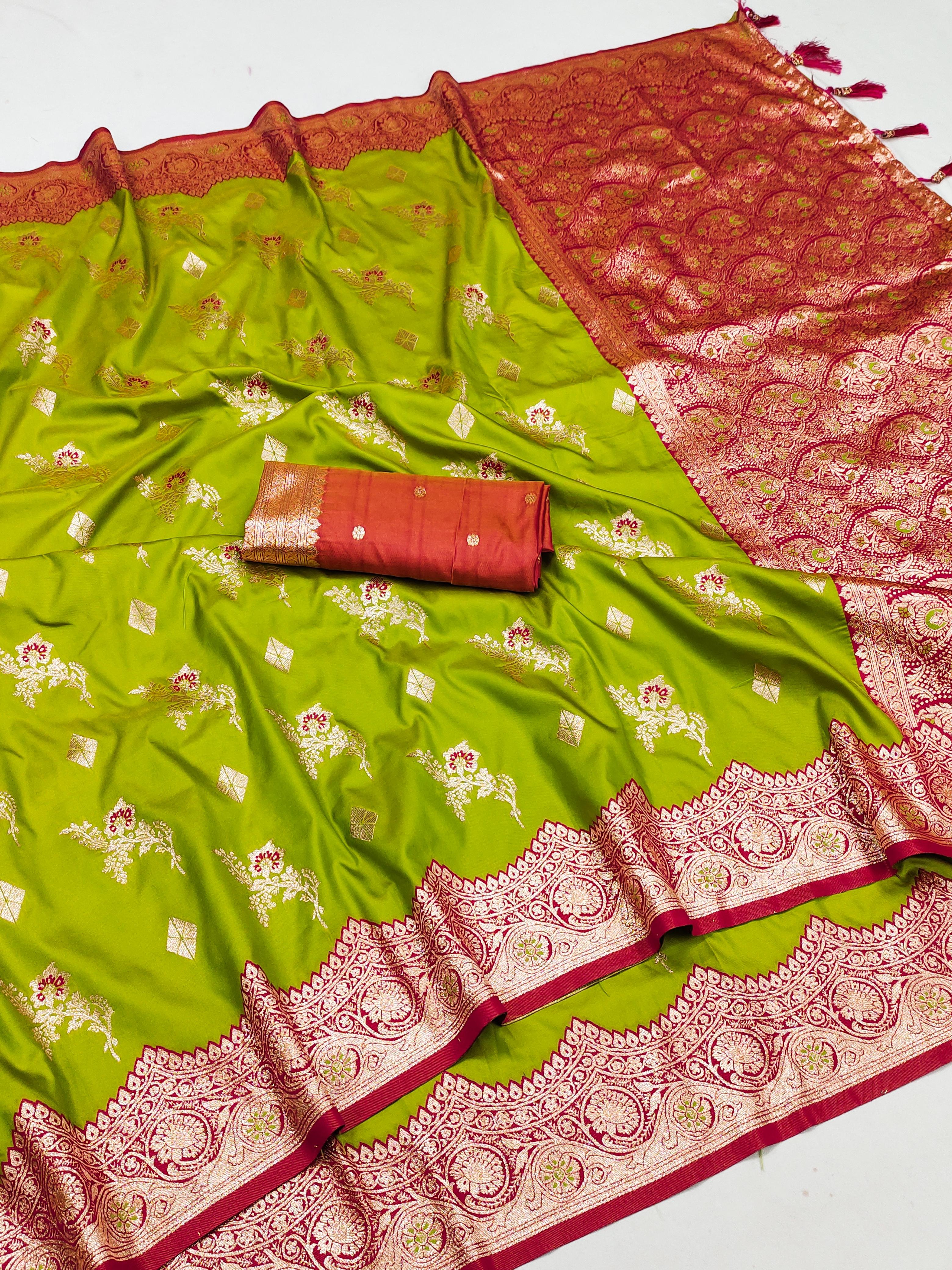 Soft Banarasi Silk Meenakari Weaving Saree
