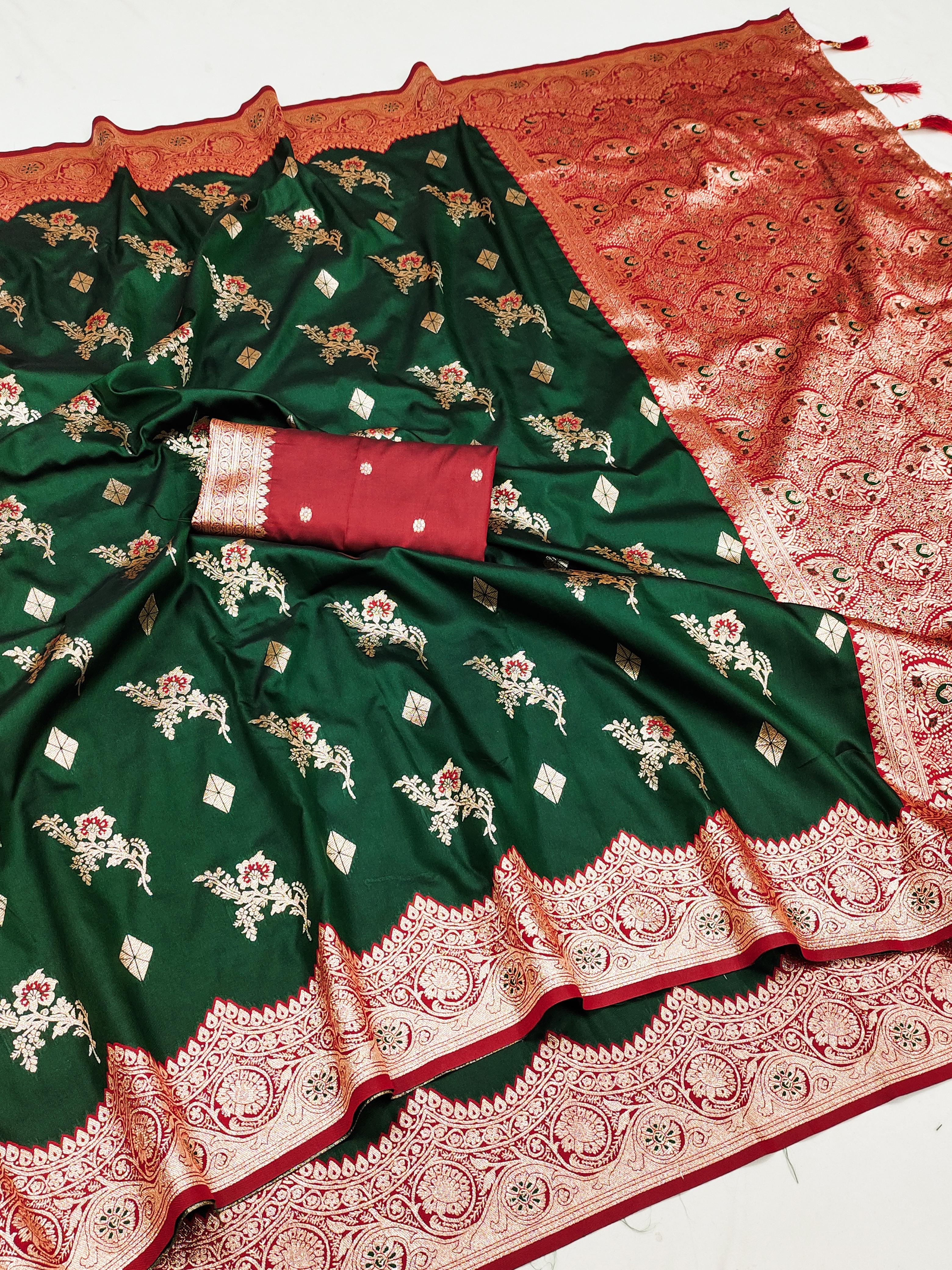 Soft Banarasi Silk Meenakari Weaving Saree