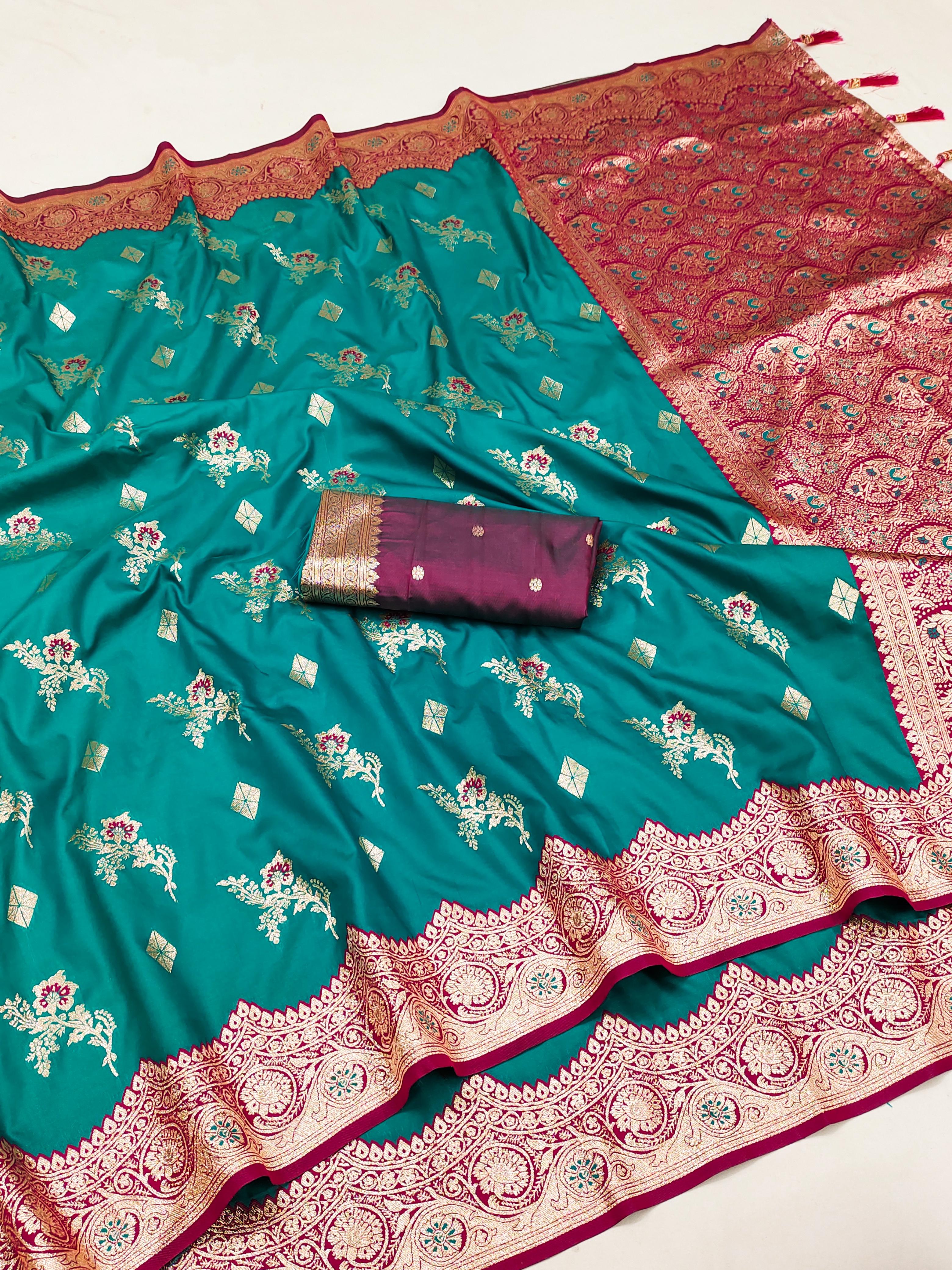 Soft Banarasi Silk Meenakari Weaving Saree