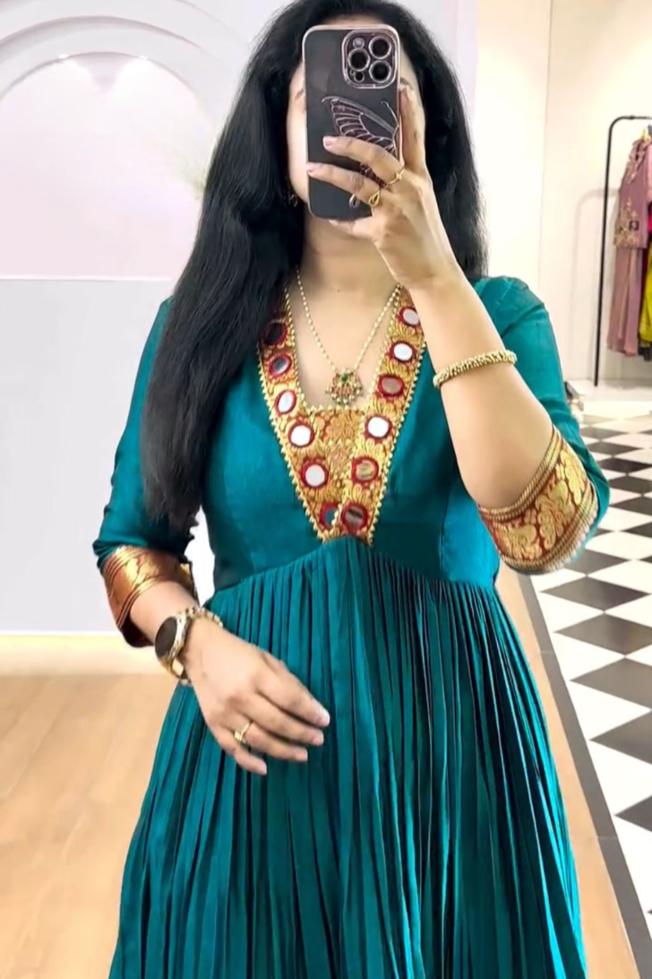 New Trending Zehra Vichitra Silk Flared Gown