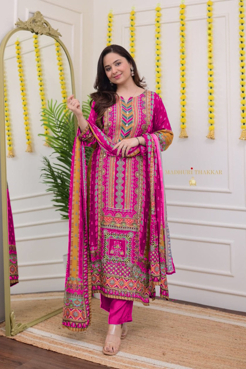 Gulzaar Noor Maslin Sequin Pakistani Suit Set