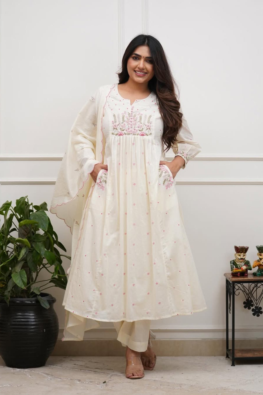 Neelkamal Embroidered Cotton Suit Set