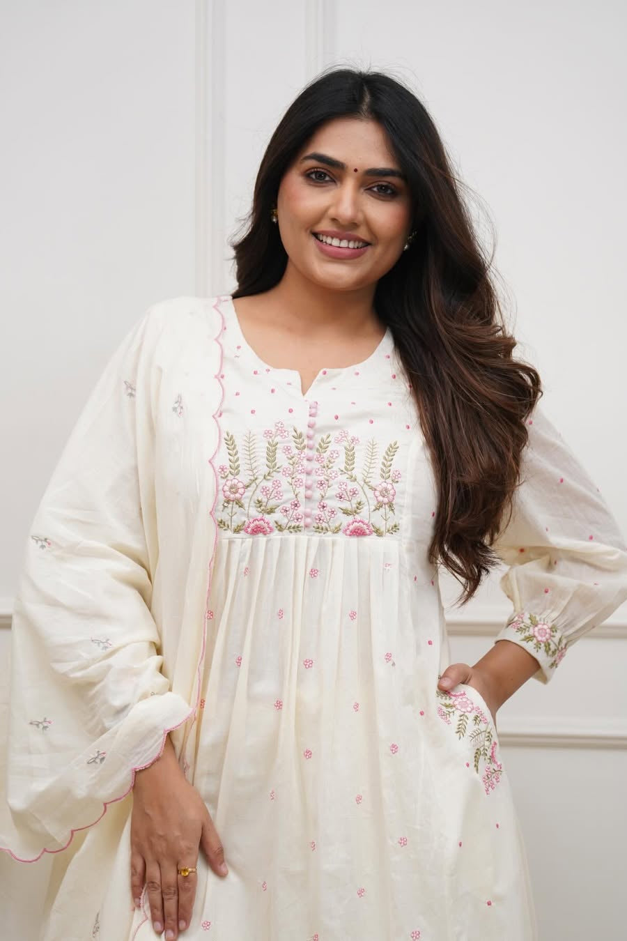 Neelkamal Embroidered Cotton Suit Set