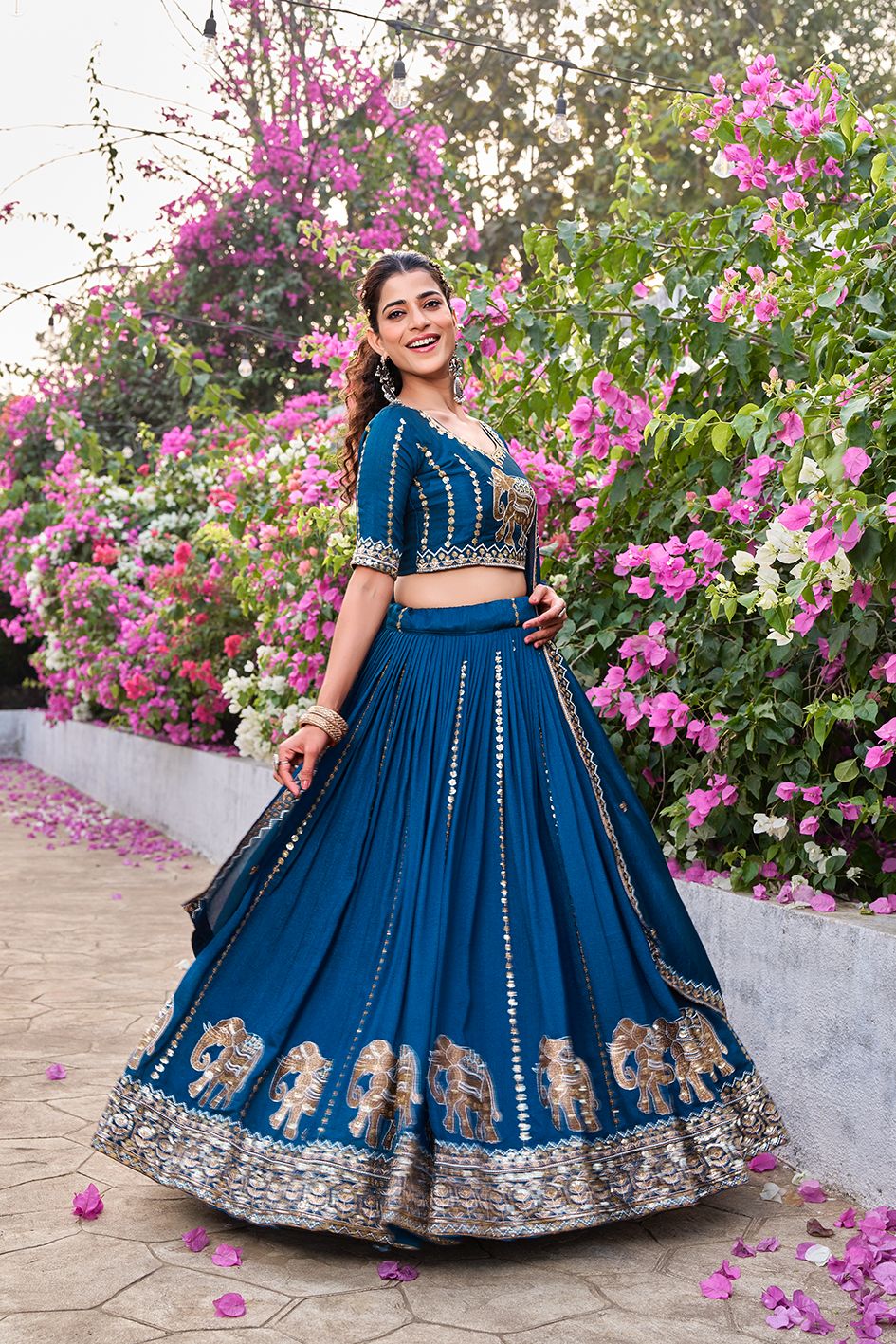 Rajnidhi Vichitra Embroidered Lehenga Choli