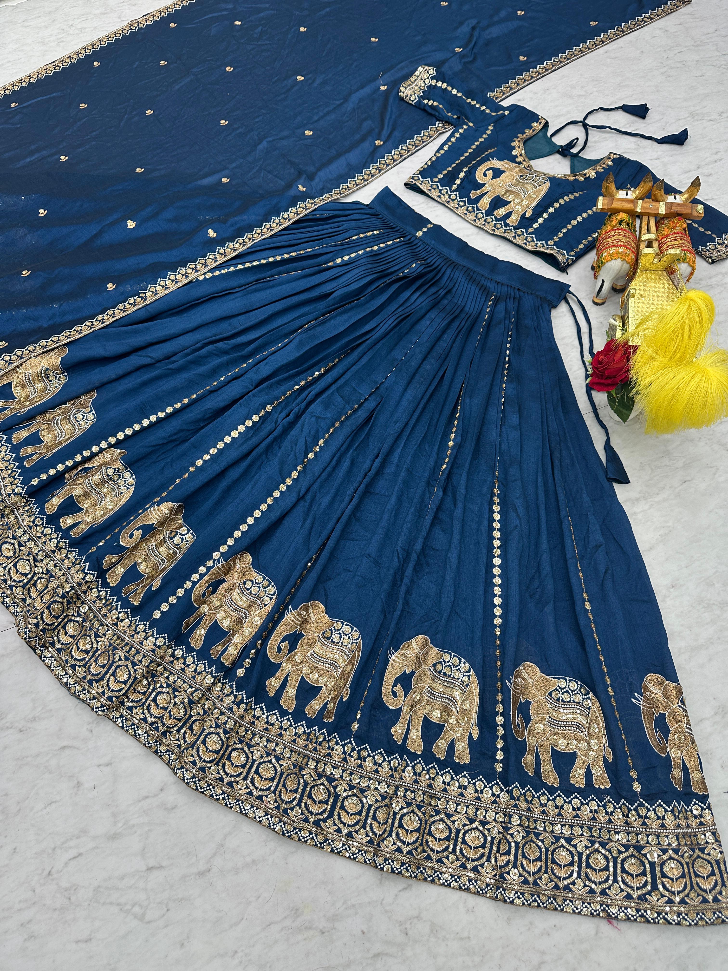 Rajnidhi Vichitra Embroidered Lehenga Choli