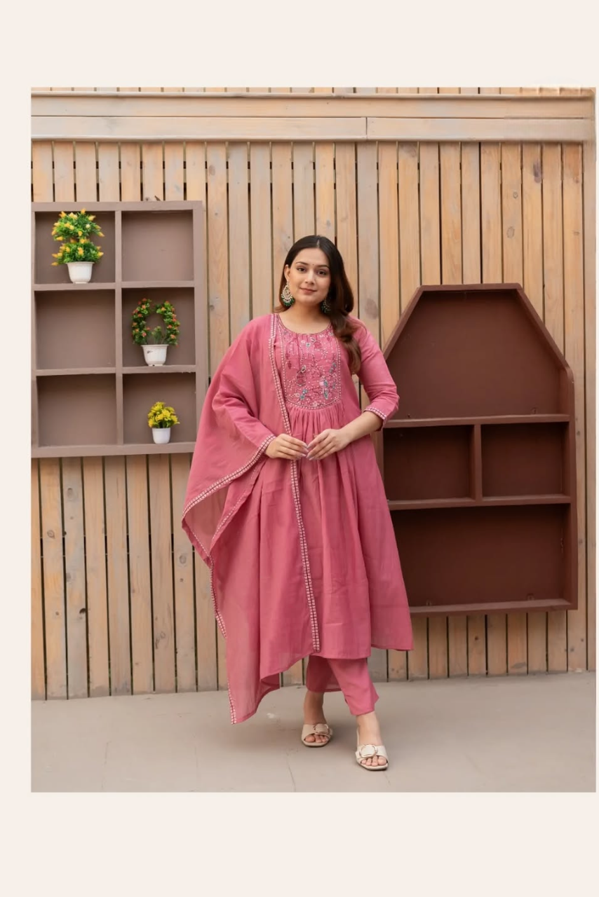 Gulpriya Anarkali Cotton Suit Set