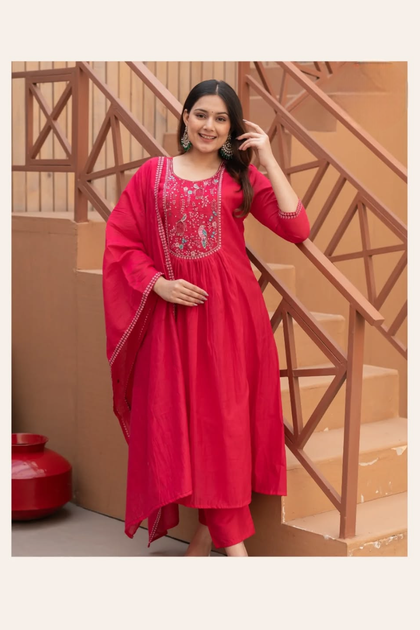 Gulpriya Anarkali Cotton Suit Set