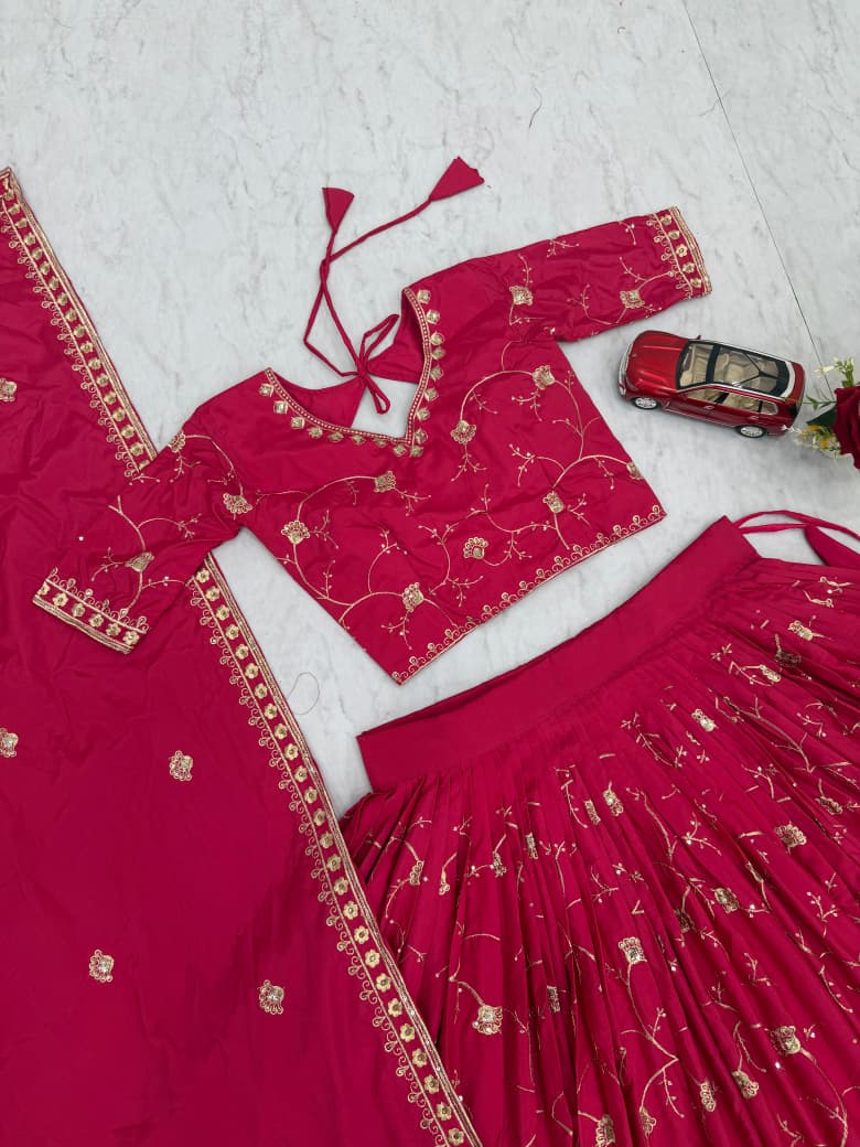 Rajnira Crepe Silk Embroidered Lehenga Choli Set