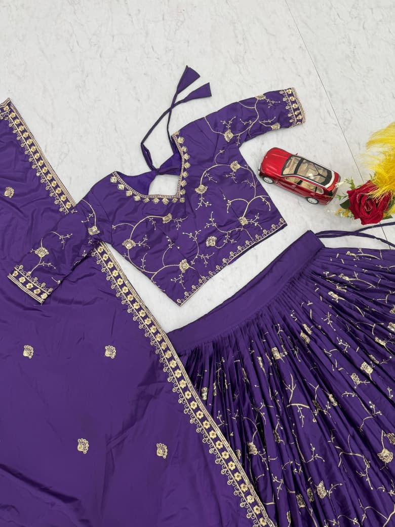Rajnira Crepe Silk Embroidered Lehenga Choli Set