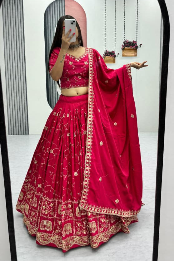 Rajnira Crepe Silk Embroidered Lehenga Choli Set