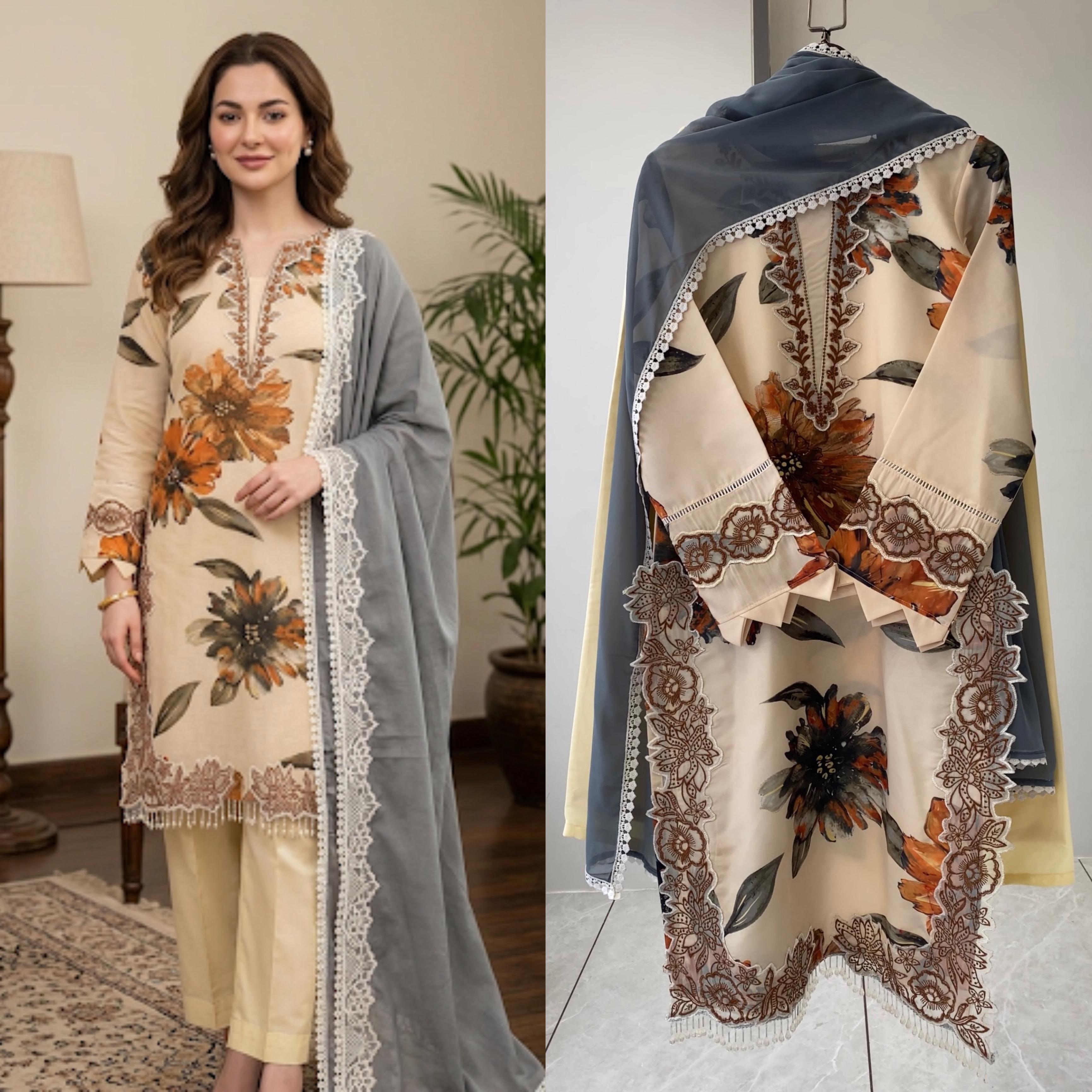 Noorika Printed Muslin Palazzo Suit Set