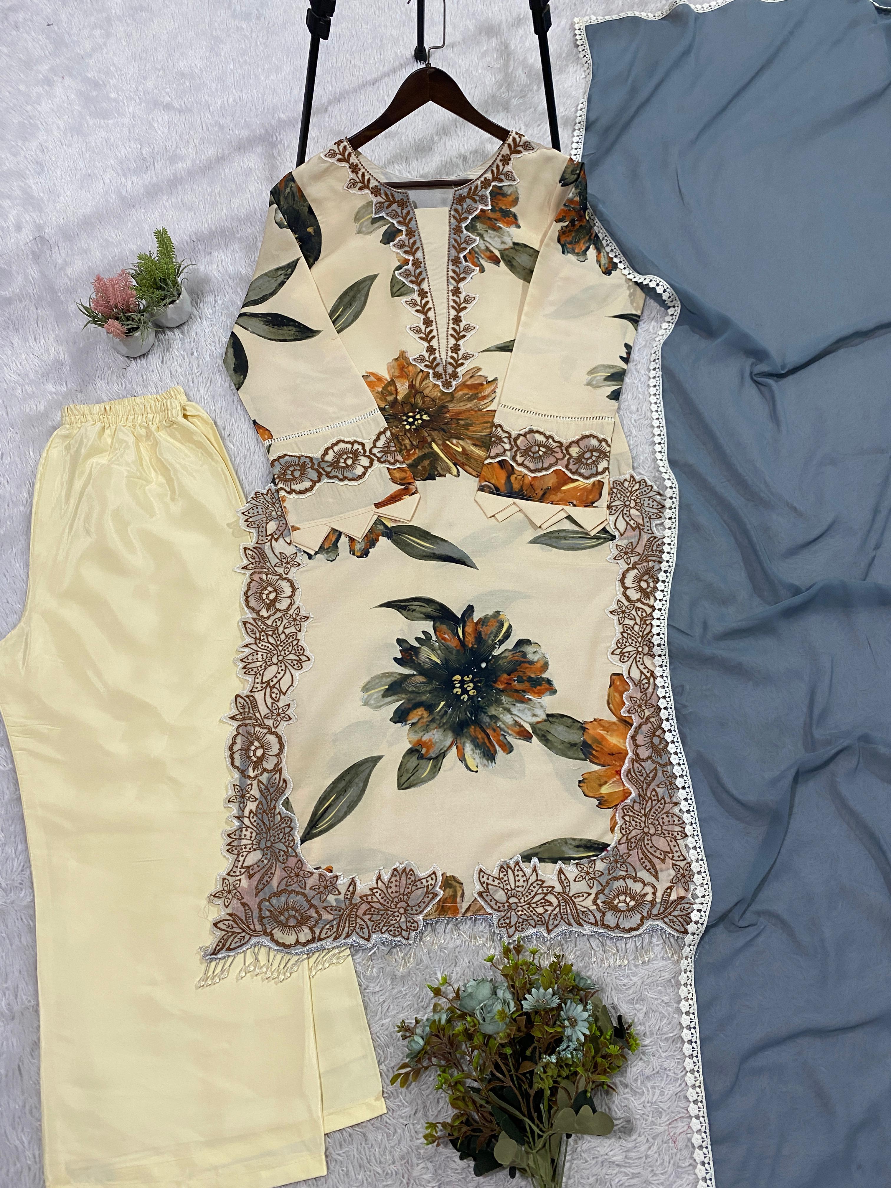 Noorika Printed Muslin Palazzo Suit Set