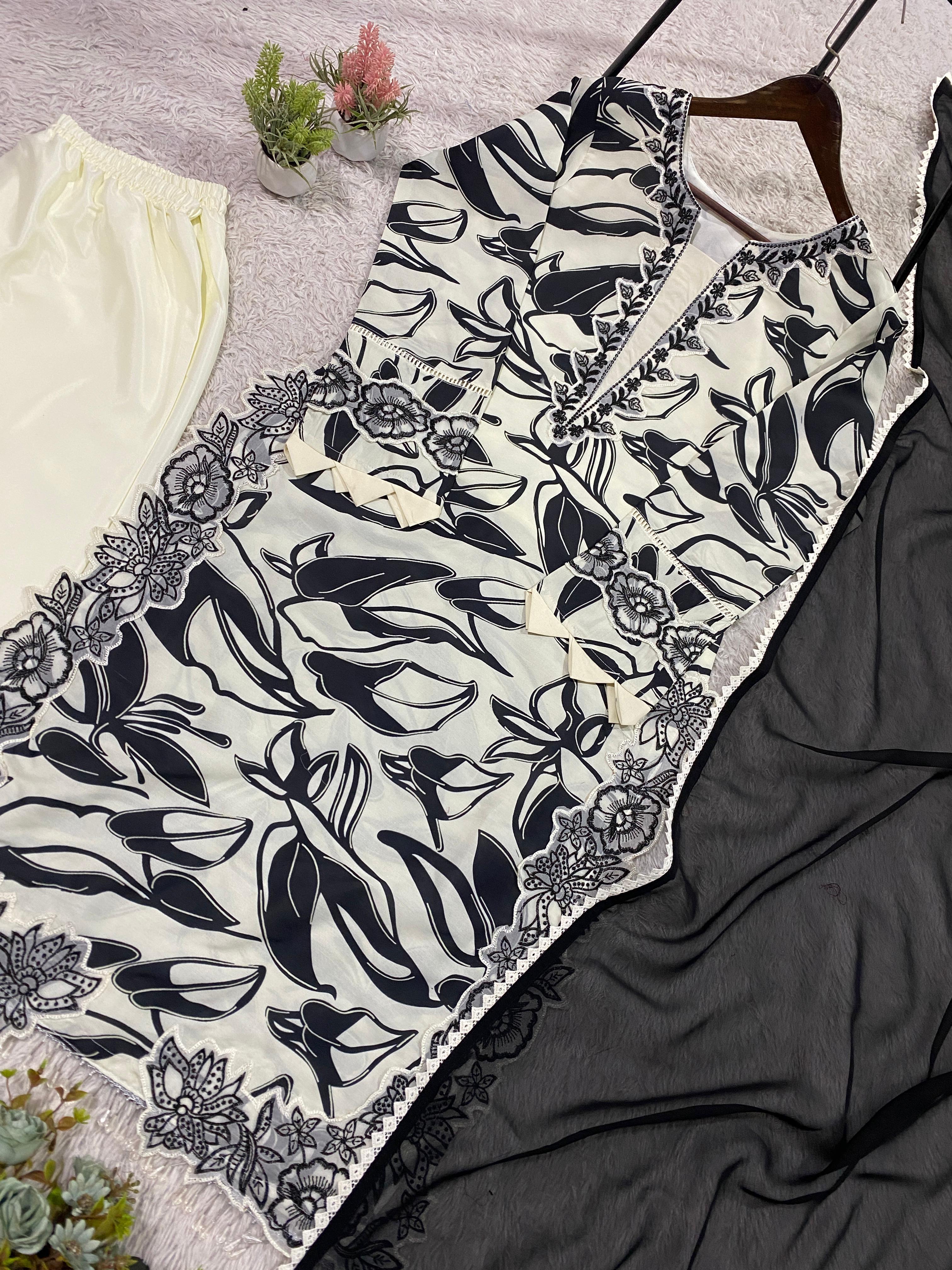 Noorika Printed Muslin Palazzo Suit Set