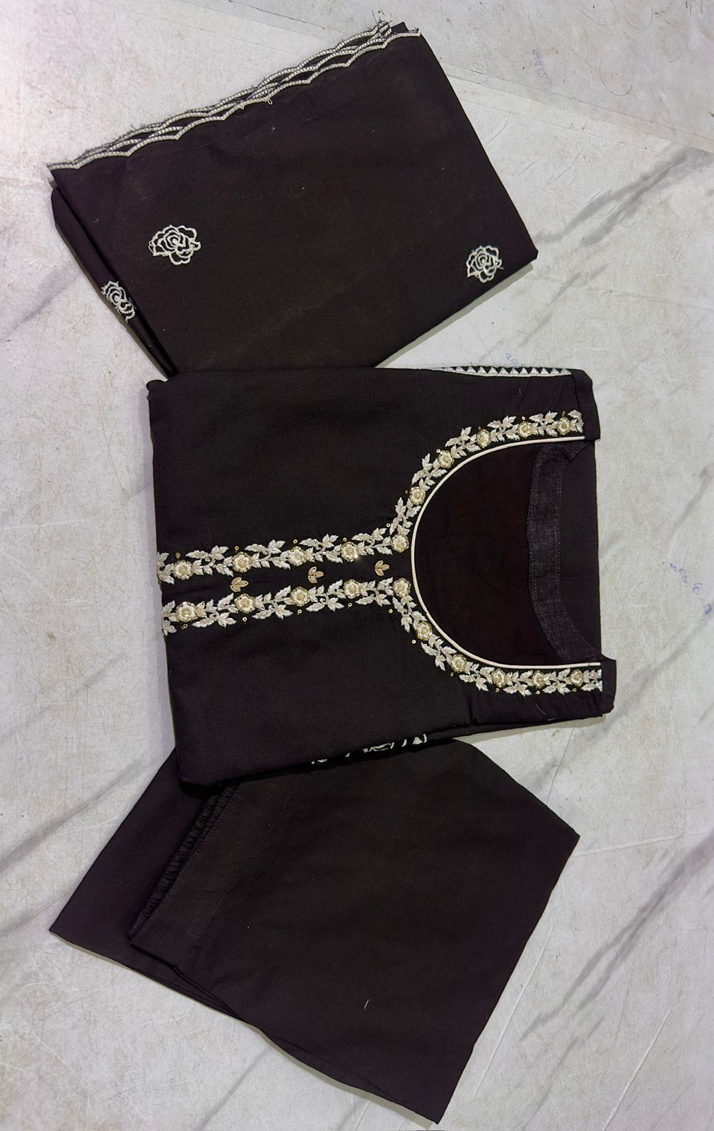 Shyamalika Handwork Embroidered Cotton Kurta Set