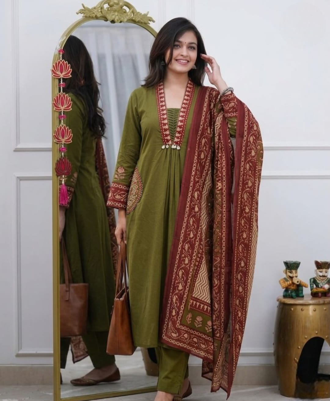 Meherva Handblock Cotton Straight Suit Set