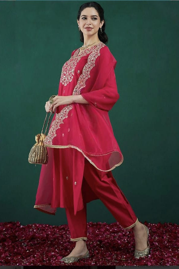 Kashvi Chanderi Sequin Embroidery Suit Set